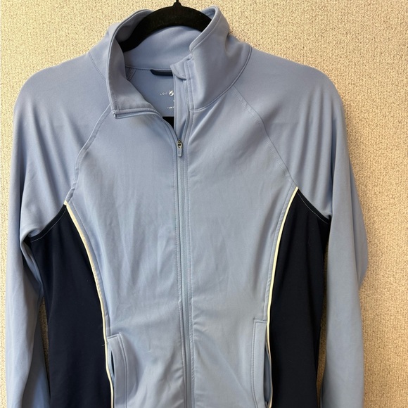 Lou & Grey Women Size Small Blue Athletic‎ full Zip pocket Jacket - Picture 2 of 7